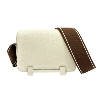 HERMES 愛馬仕 奶油白 Chevre山羊皮 Geta 肩背包 U刻 【二手名牌BRAND OFF】