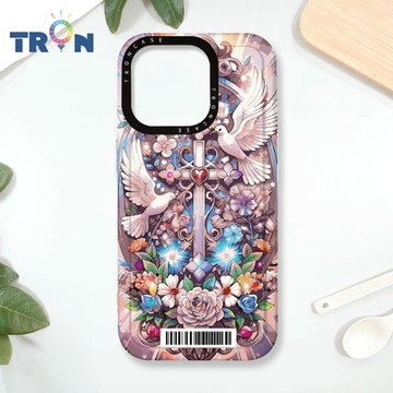 TRON IPHONE 16 PRO 十字架華麗金光閃閃 防摔 MAGSAFE 磁吸 太空載具殼 透白 手機殼