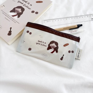 JIN CHA GOD-  防水拉鍊筆袋 耶穌插畫系列防水筆袋/幸福小組