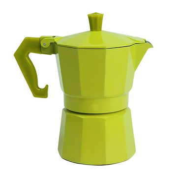 EXCELSA Chicco義式摩卡壺，食品級鋁合金EN601，容量約50ml，尺寸含壺耳長11x寬6.5x高12.5cm  綠色  1個