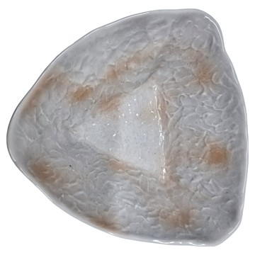 粉引削三角缽 日本製  粉引削三角缽  1個  灰色 + 咖啡色