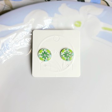 盛夏冰果室 奧利多水 花磚 手繪熱縮片 耳環