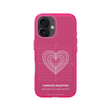iPhone 16 Clear 粉漾桃 - Valentine's Day Collection - 愛的方程式：同心愛（白）