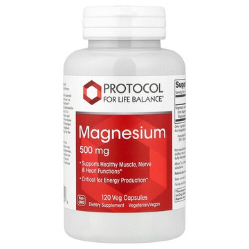 Protocol for Life Balance, Magnesium, 500 mg, 120 Veg Capsules