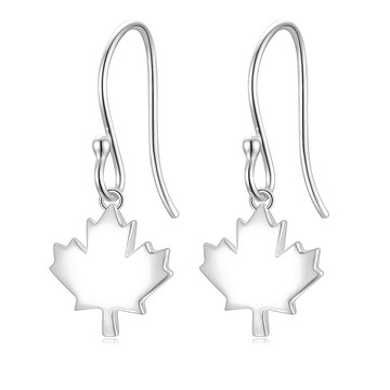 【Majalica】925純銀耳環．楓葉．客製刻字