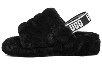 UGG FLUFF YEAH SLIDE BLACK WOMEN