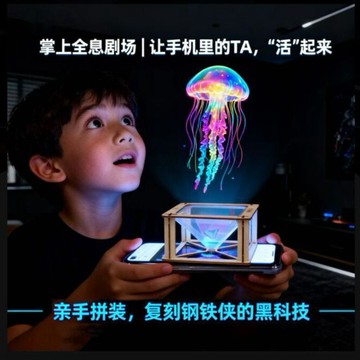 科學小手工製作3D全息投影儀小學生幼兒園科學實驗小發明diy材料