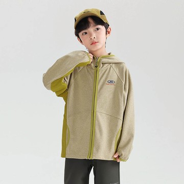 babybody - 吸濕排汗運動休閒連帽外套-黃綠色