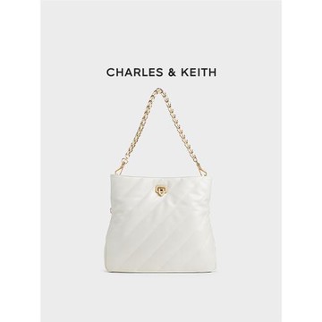 (免運)CHARLES&KEITH25春新款CK2-20671718通勤大容量絎縫托特包腋下包