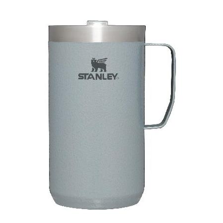 Stanley Stay Hot Camp Mug Durable 18 Stainless Steel Insulated Mug Splash-Free Tritan(TM) Drink-Thru Lid 24 OZ Hammertone Silver