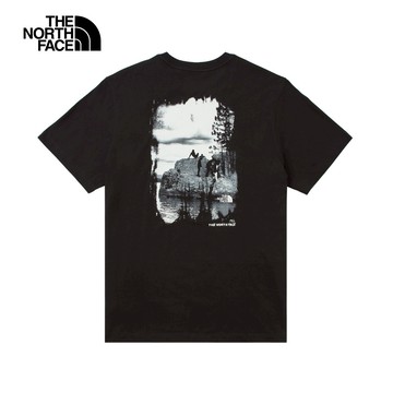 男款黑色概念性印花短袖T恤｜8E9FJK3