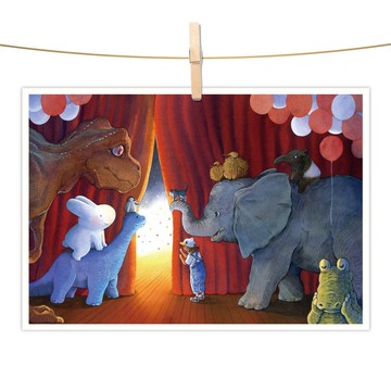 afu水彩插畫明信片 - 揭開序夢