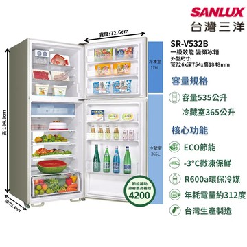 【SANLUX 台灣三洋】SR-V532B