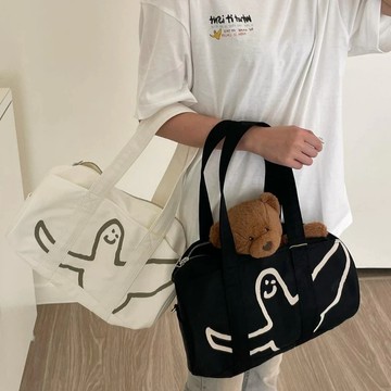 隔日達現貨 WHATITISNT 小天使手提包 包包 圓筒包 旅行包 行李袋 健身包 小飛人包包 男女款 韓國包包