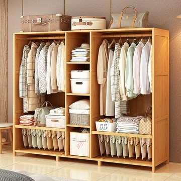 免運 宅配簡易衣櫃 宿舍新款楠竹衣櫥 家用臥室落地組裝櫃 兒童出租屋收納架