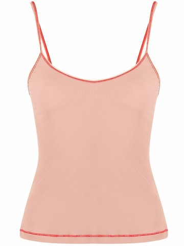 Diesel - scoop-neck vest - women - Nylon/Spandex/Elastane - XXS - Neutrals