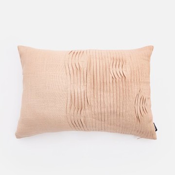 查莉壓線百摺腰枕35x50cm 礦石粉