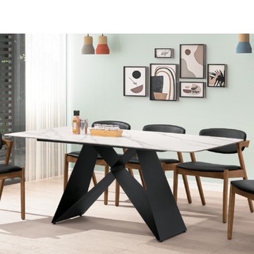 AS DESIGN 雅司家具-魯卡斯岩板鐵腳餐桌-178*88*75cm