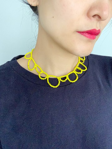 日本珠串頸鍊 / 項鍊 - 黃色