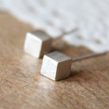 現貨+預購 925純銀耳環 耳針式耳飾-正方形方塊日常簡約百搭母親節生日情人節禮物女飾品2款73ag8【獨家進口】【米蘭精品】