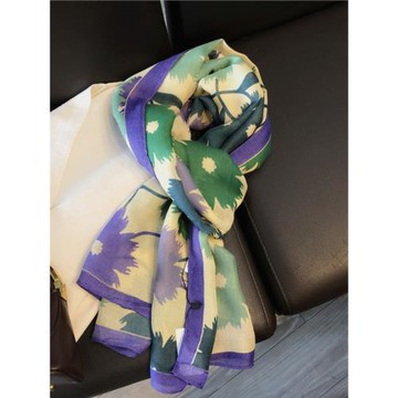 柔軟印花女士冬季媽媽棉麻圍巾