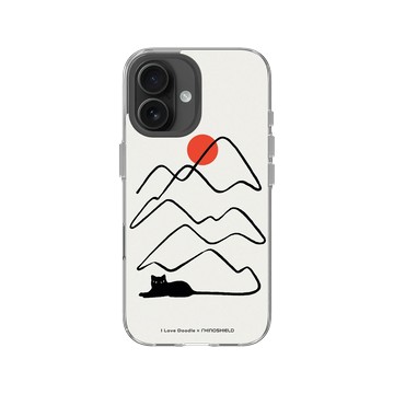 iPhone 16 Clear Case（相機按鈕） 透明 - ilovedoodle (Lim Heng Swee) - Cat Landscape - Tail 貓咪尾巴