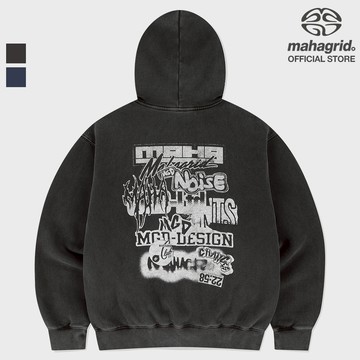 [MAHAGRID] 標誌清單顏料連帽衫_unisex_korean style_Fleece design