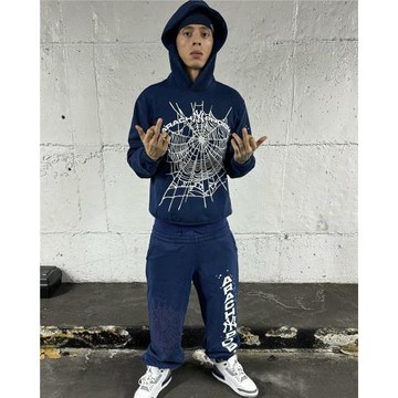 Spider美潮衛衣套裝歐美明星嘻哈說唱歌手YoungThug同款SP5DER