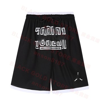 【台灣出貨】大尺碼籃球短褲 L-5XL 美式復古籃球褲 飛人運動短褲 訓練褲 nba球星同款籃球褲 220 黑 灰 橙