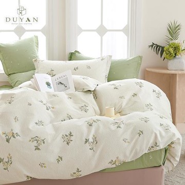 【DUYAN 竹漾】精梳純棉四件式兩用被床包組 云幔香風 台灣製(加大)