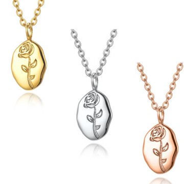 【ANGEL】女士永生玫瑰花不銹鋼項鍊(3色)