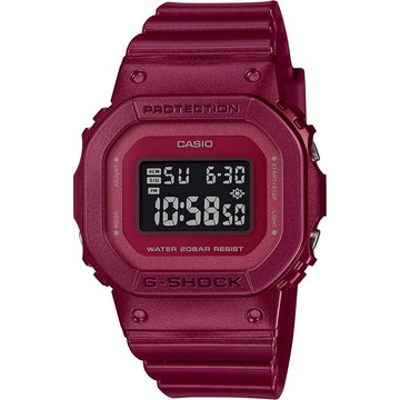 CASIO 卡西歐 G-SHOCK 勃根地酒紅系列 方形電子手錶 GMD-S5600RB-4