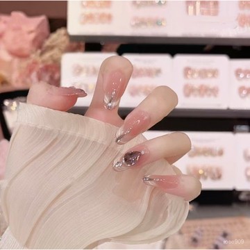➕純色美美噠💯手工穿戴甲立體鑲鑽指尖微笑貓眼爆閃甲片高級感輕奢顯白百搭美甲純色穿戴甲 IRFM