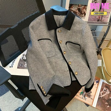 【小個子顯高】小香風外套 短外套 正肩外套 小金扣外套 法式外套 翻領外套 遮肚子顯瘦 秋冬新款 通勤約會必備