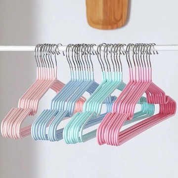 ZUCA”S - 北歐粉色系帶凹槽防滑衣架 曬衣架 衣架 掛鉤衣架 乾濕兩用晾乾衣架 - TR-416