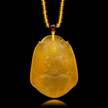 【正佳珠寶】蜜蠟琥珀 頂級金蜜 阿彌陀佛 蜜蠟琥珀吊墜
