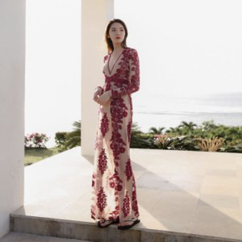 カシュクールワンピースロング 長袖 マキシワンピース 花柄のワンピース 深vネック 半袖 大きいサイズ シースルー きれいめ チャイナ風 通販 Lineポイント最大1 0 Get Lineショッピング