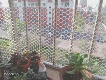 陽臺護欄圍板家用 塑料 封閉式防盜窗防護網兒童安全網 擋板陽臺