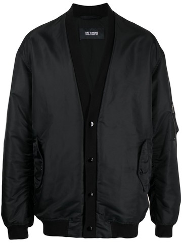 Raf Simons - logo-patch bomber jacket - men - Polyamide - XS - Black