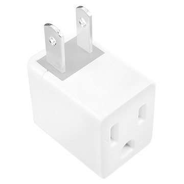 PowerSync 包爾星克 3轉2電源轉接頭 L型 5.5 x 2.5 x 3.7cm 白色 2個  1組