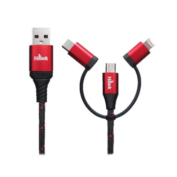 Hawk Type-C六合一快速充電傳輸線1.5M(紅色) [大買家]