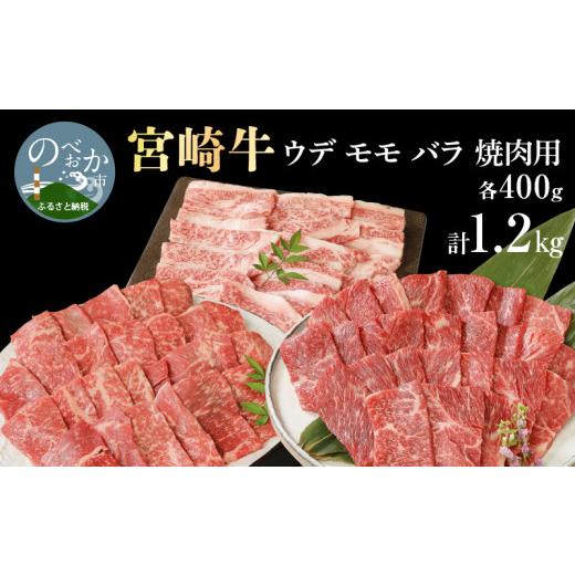 ふるさと納税 宮崎県 延岡市 宮崎牛 ウデ モモ バラ 焼肉用 各400g 計1.2kg　N0147-ZB527