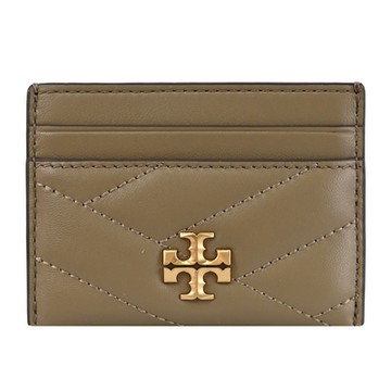 TORY BURCH 金屬LOGO卡夾/名片夾(灰棕)