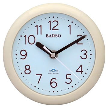 BARSO 防水浴室鐘 靜音機芯 台灣製造  米色