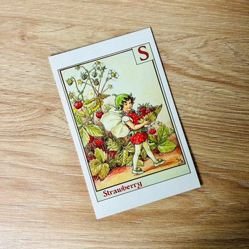花仙子 字母系列 經典明信片 - Strawberry/ 草莓花