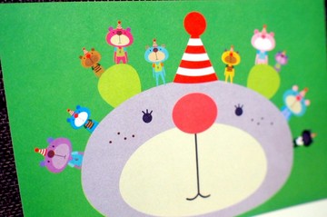 E*group 紅鼻熊Birthday 明信片 熊