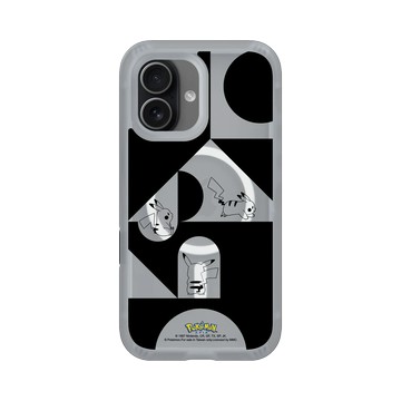 iPhone 17 AirX 流變灰 - 寶可夢 Pokemon - 皮卡丘與積木-黑白版