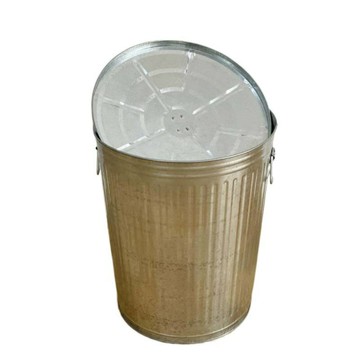 防火垃圾桶鍍鋅桶船用桶帶蓋防阻燃圓形儲物桶環衛桶廚房燒紙室外[DD080109]