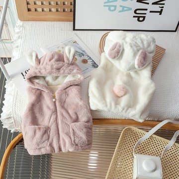 【韓版洋氣】女童馬甲 寶寶馬甲 兒童馬甲 加絨背心 毛衣背心 保暖馬甲 加厚加絨 可愛卡通印花 冬季外穿 1-6歲女童