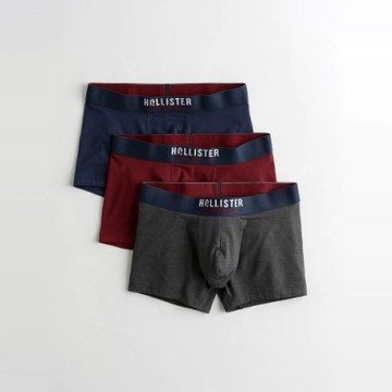 Hollister 海鷗 經典刺繡貼身四角內褲三件組(男)-多色